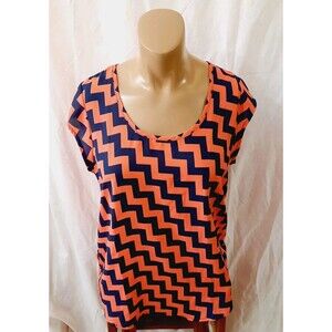 Chris & Carol Womens Large Sleeveless Geometric Print Blouse